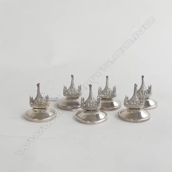 STG SILVER SET OF 6 PLACE NAME /MENU HOLDERS
