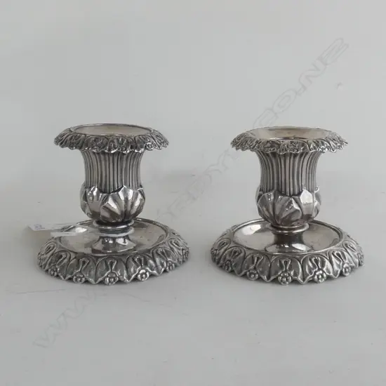 PR OF OLD SHEFFIELD PLATE CANDLEHOLDERS HATFIELD AND CO SHEFFIELD