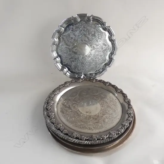 ASST SILVER PLATED TRAYS AND OTHERS