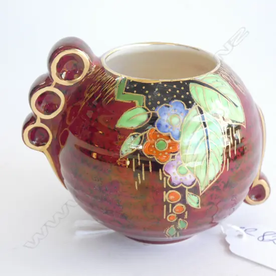 A CROWN DEVON ROUGE ROYALE VASE