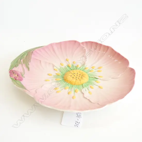 A CARLTON WARE EMBOSSED PINK BUTTERCUP DISH