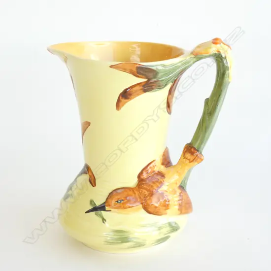 A BURLEIGH WARE JUG, KINGFISHER. H.200mm