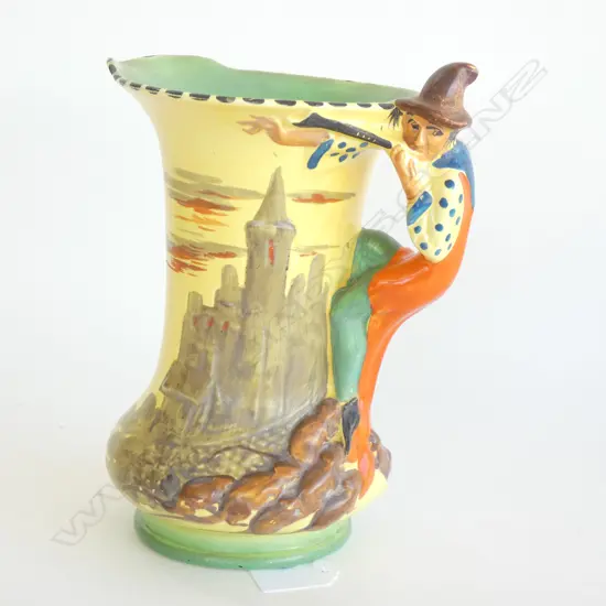 A BURLEIGHWARE JUG "PIED PIPER OF HAMLIN", H.210mm