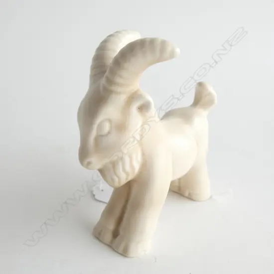 A BESWICK GOAT, DESIGNED BY MR OWEN. NO.389, WHITE SATIN MATT.  H.120mm