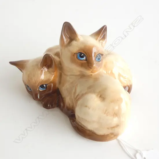 BESWICK SIAMESE KITTENS, CHOCOLATE POINT, NO.1296. L.120mm