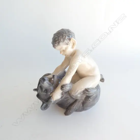 ROYAL COPENHAGEN BEAR AND FAWN PLAYING, No.648.  H.170mm