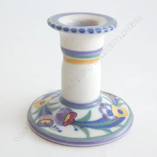 A POOLE (CARTER STABLER ADAMS) CANDLESTICK, FUCHSIA DESIGN. NO.940. DOROTHY JAMES, H.75mm