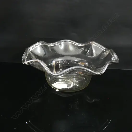 A GLASS HAND BLOWN BOWL, 230 X 60mm