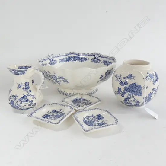 MASONS IRONSTONE MANCHU PATTERN, BOWL, JAR, JUG & 3 DISHES