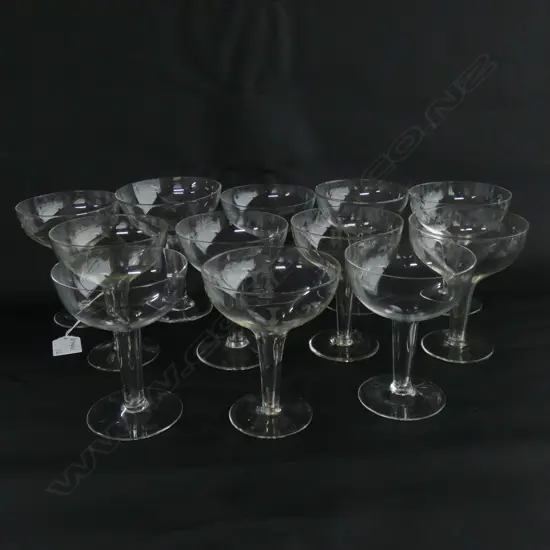 12 HOLLOW STEM CHAMPAGNE GLASSES