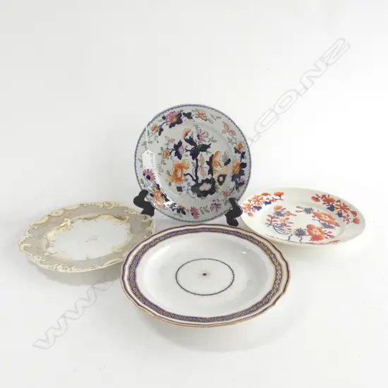 4 19thC PLATES; DERBY ETC 240mm dia