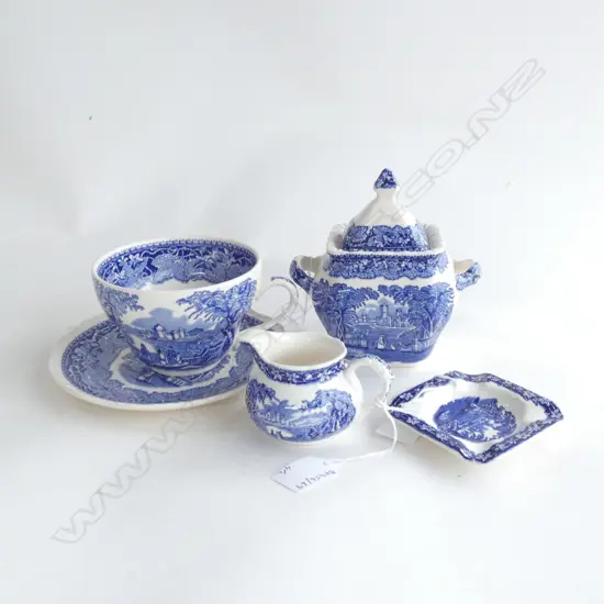 4PCS  ANTIQUE MASONS IRONSTONE, B&W VISTA PATTERN