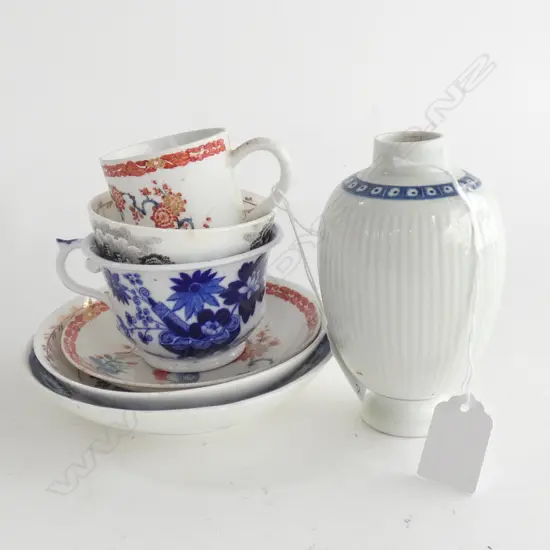 3x 19thC C/S; LIVERPOOL, BOW & HILDITCH + VASE H.120mm