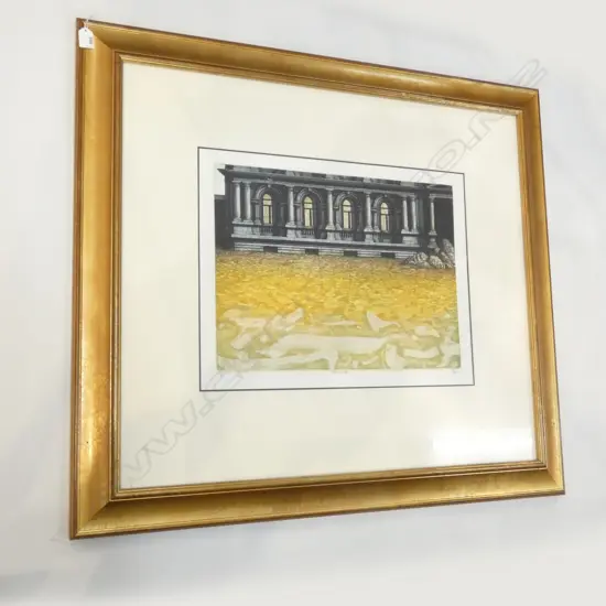 'BEACH FACADE' ETCHING 29/75 BY COTTON 370x500mm