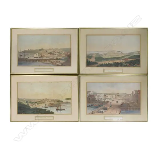 SET FOUR EARLY AUCKLAND COLOURED LITHOGRAPHS, IMAGE SIZE 275 X 445MM