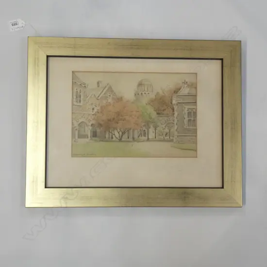 CRANLEIGH BARTON (1890 - 1975) THE CLOISTERS, CANTERBURY UNIVERSITY W/C 190x280mm