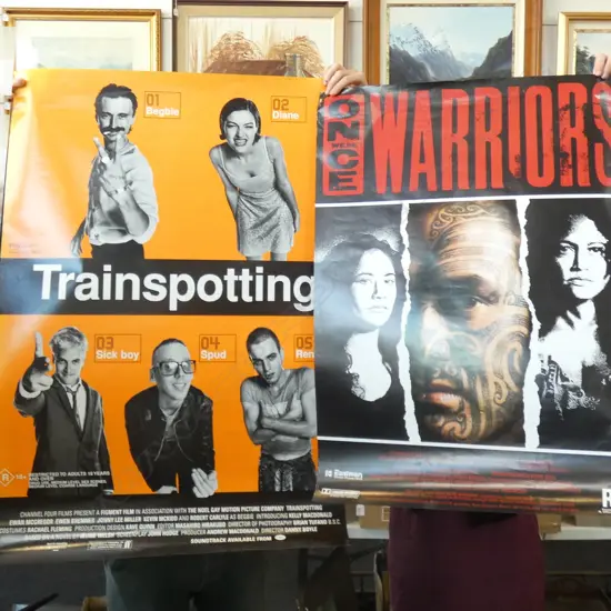 2 MOVIE POSTERS; ONCE WERE WARRIORS & TRAINSPOTTING