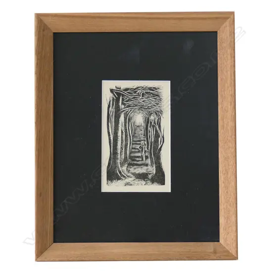 C. 1940S S. B. MACLENNAN WOODCUT - THE AVENUE, UNSIGNED/UNEDITIONED, H. 120 X W. 75mm