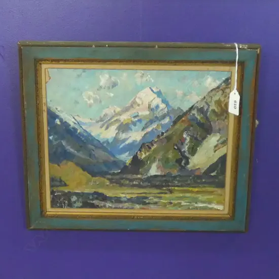 DUNCAN DARROCH 'MOUNT COOK' OIL ON BOARD 275 X 225mm...