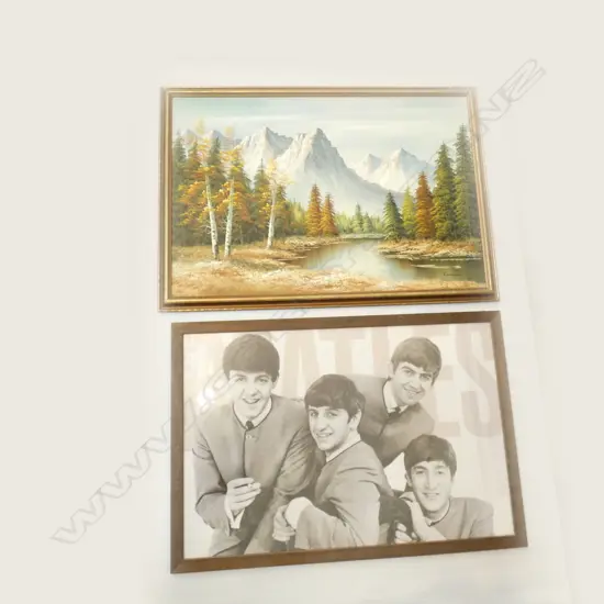 BEATLES POSTER & OIL PICTURE 