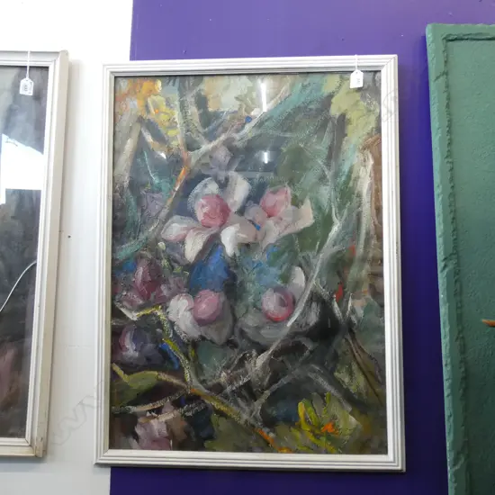 MAGNOLIAS SIGNED ROGERS OIL PASTEL H850 W640