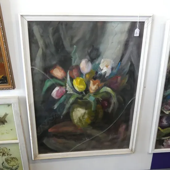 STILL LIFE SIGNED ROGERS OIL PASTEL A/FH850 W640