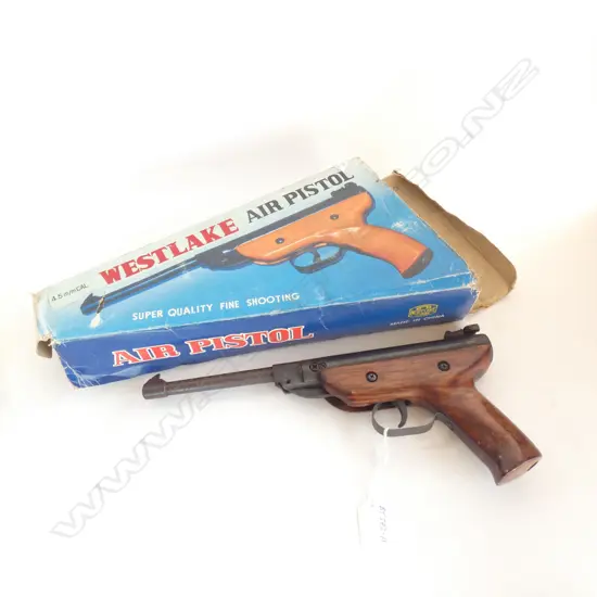 WESTLAKE AIR PISTOL .177cal BOXED. HOLDING COMPRESSION