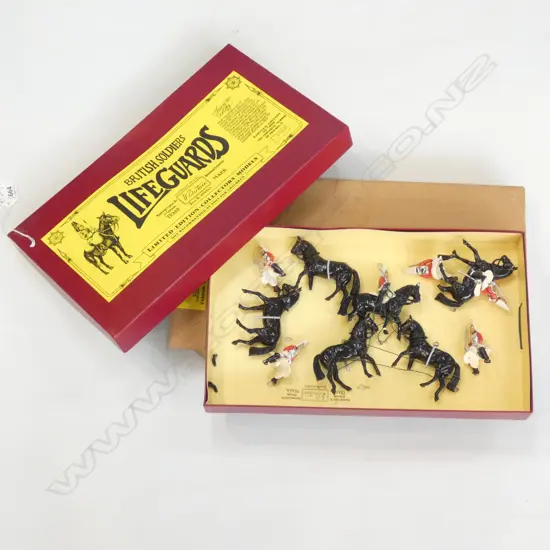 VINTAGE BRITISH 'LIFEGUARD' SOLDIERS ON HORSEBACK IN BOX