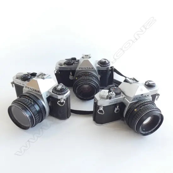 3 PENTAX 35mm FILM CAMERAS. 2X  MESUPER + MX  