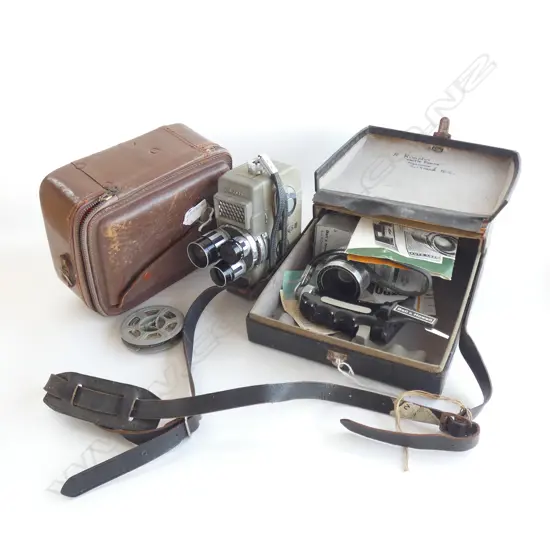 2 VINTAGE 8mm MOVIE CAMERA: BELL & HOWELL + SEKONIC..