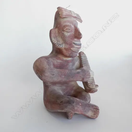 LG AZTEC STYLE POTTERY FIGURE H. 340MM