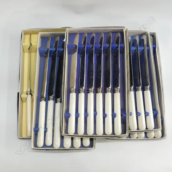 5 BOXES OF 6 IVORINE 'BONE' HANDLED KNIVES