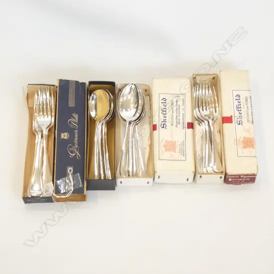 4 BOXES VINTAGE FLATWARE 