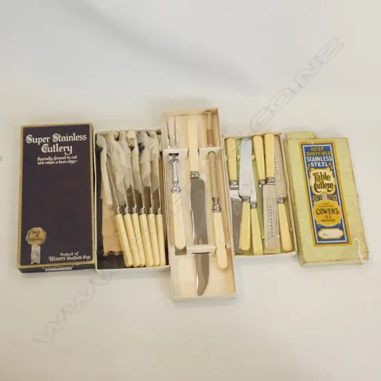 3 BOXES IVORINE HANDLED KNIVES