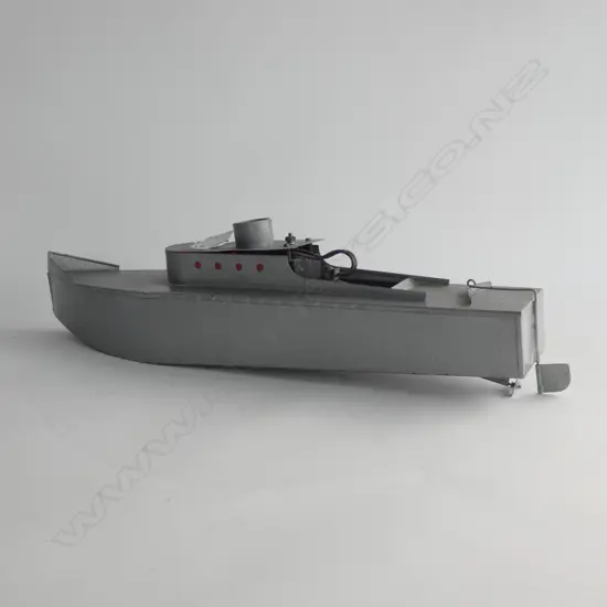 (17805) VINTAGE MODEL TIN BOAT W STEAM ENGINE L.500mm