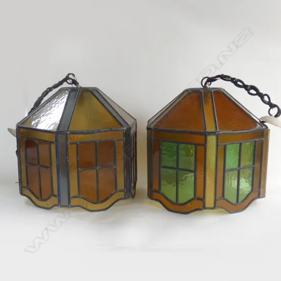 2  LEADLIGHT SHADES ( 300mm-350mm)