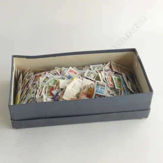 BOX ASST USED WORLD STAMPS