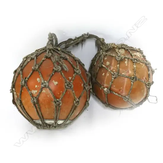 TWO OLD VINTAGE PLASTIC BUOYS, DIA. 360 & 310MM