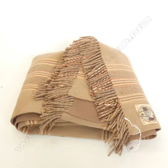 VINTAGE KAIAPOI WOOLLEN MFG. Co. BLANKET (MAORI CHIEF LABEL) 