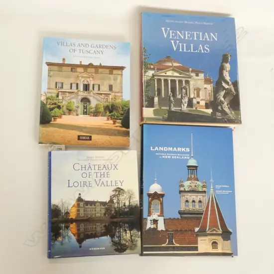 4 ARCHITECTURE COFFEE TABLE BOOKS; CHATEAUX, TUSCANY, VENETIAN VILLAS, LANDMARKS