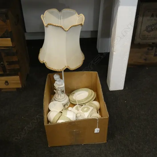 BOX LAMP A/F & TEA SET 