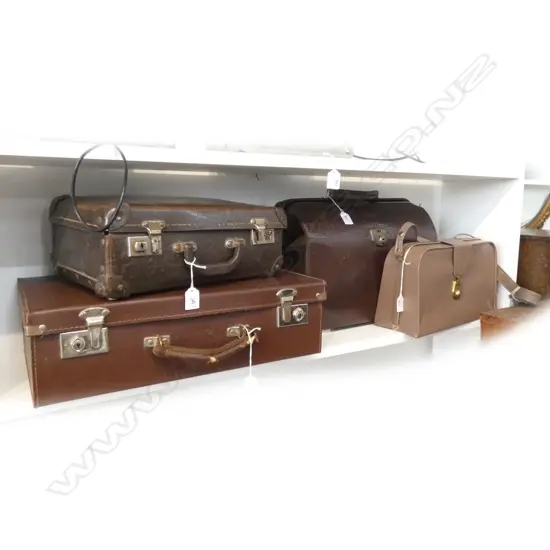 4 VINTAGE BROWN BAGS