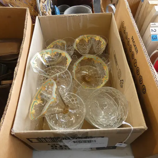 BOX LOT ASST. CRYSTAL GLASSES