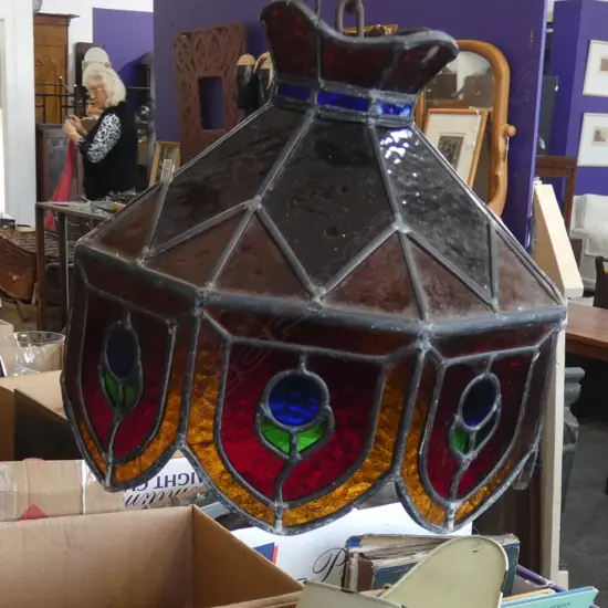 ART NOUVEAU STYLE LEADLIGHT SHADE 