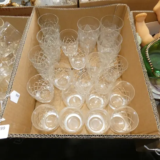 BOX LOT ASST. CRYSTAL TUMBLERS