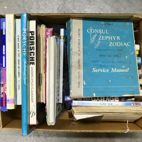 BOX LOT CAR BOOKS & ASSTD OTHERS