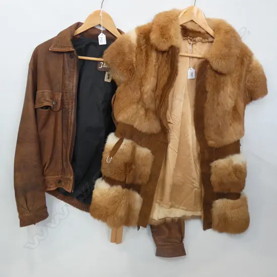 VINTAGE SUEDE LEATHER JACKET + VINTAGE FUR VEST