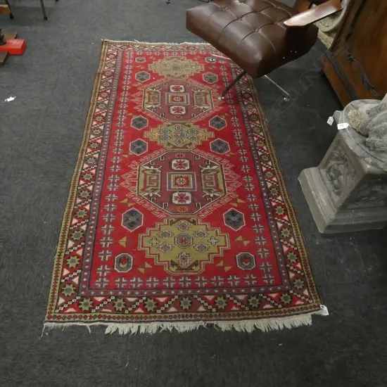 HAND KNOTTED RUG WOOL PILE 1900x1000mm