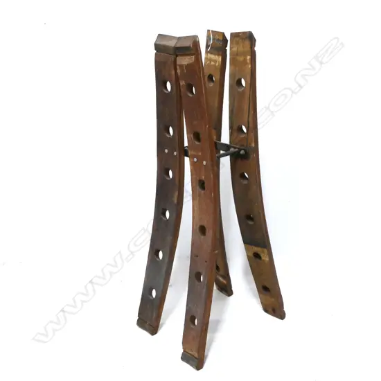 DOUBLE WINE RACK MADE FROM ANTIQUE WINE BARREL, H.910MM