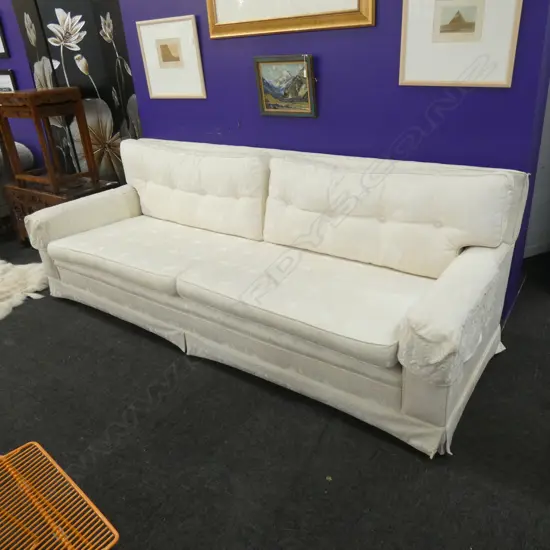 LARGE 4 SEATER WHITE SOFA W.2410mm